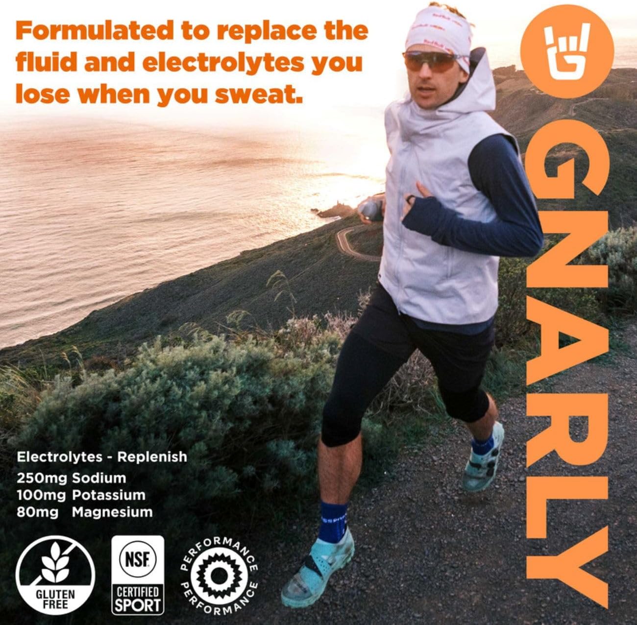 NSF Sport Certified Electrolyte Powder Drink Mix for Exercise Hydration - Orange Pineapple - 14.10 oz