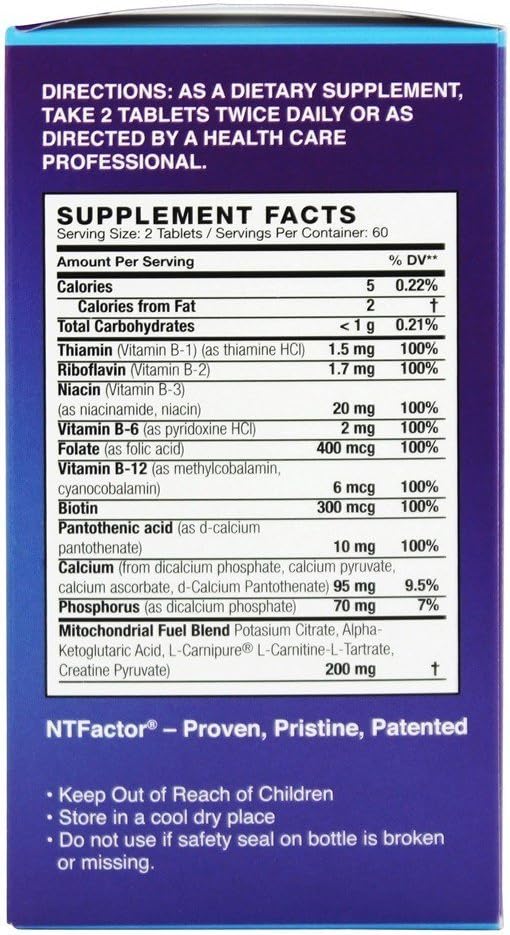 NTI Nutritional Therapeutics Inc. NTFactor® 120 Tablets - Boost Energy, Enhance Quality of Life, Promote Youthful Aging
