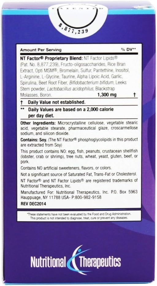 NTI Nutritional Therapeutics Inc. NTFactor® 120 Tablets - Boost Energy, Enhance Quality of Life, Promote Youthful Aging
