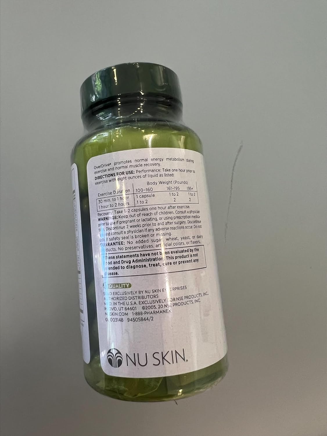 NU SKIN Pharmanex OverDrive Sports Supplement | Advanced Recovery & Energy Metabolism Support | B Vitamins, Antioxidants, & Enzymes for Athletes