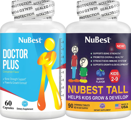 NuBest Doctor Plus Bundle - 90 Chewable Berry Flavor Tablets for Kids 2-9, Promotes Healthy Height Growth & Taller Kids