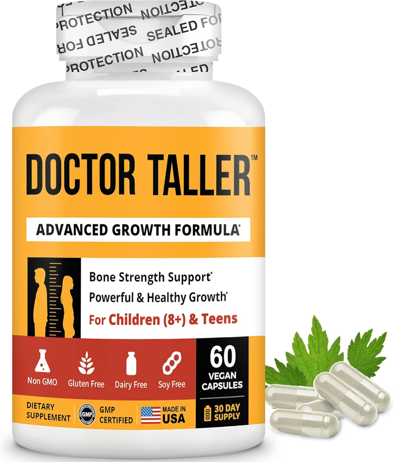 NuBest Doctor Taller - Growth Formula for Kids - Supports Height & Immunity - Keto with Calcium, Vitamin D3, K2, Amino Acids & Herbs - 12 Pack | 12 Month Supply