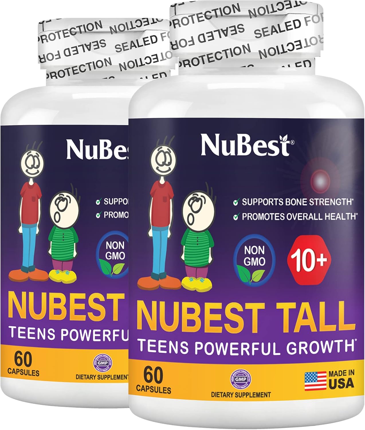 NuBest Tall 10+ Bone Strength Formula for Children & Teens Who Drink Milk - Supports Immunity & Wellness - 2 Pack, 2 Months Supply