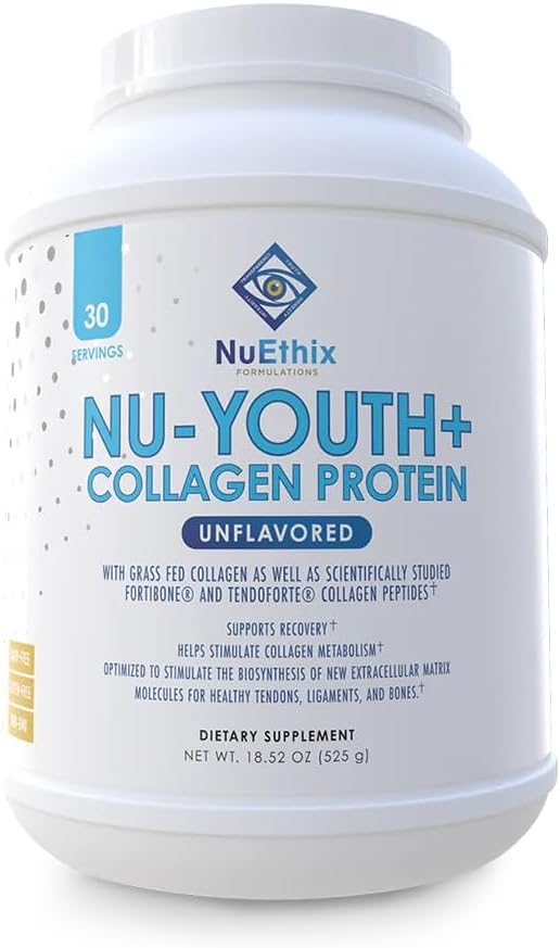 NuEthix Formulations Nu-Youth + Collagen Protein: Support Bones & Joints - 30 Servings