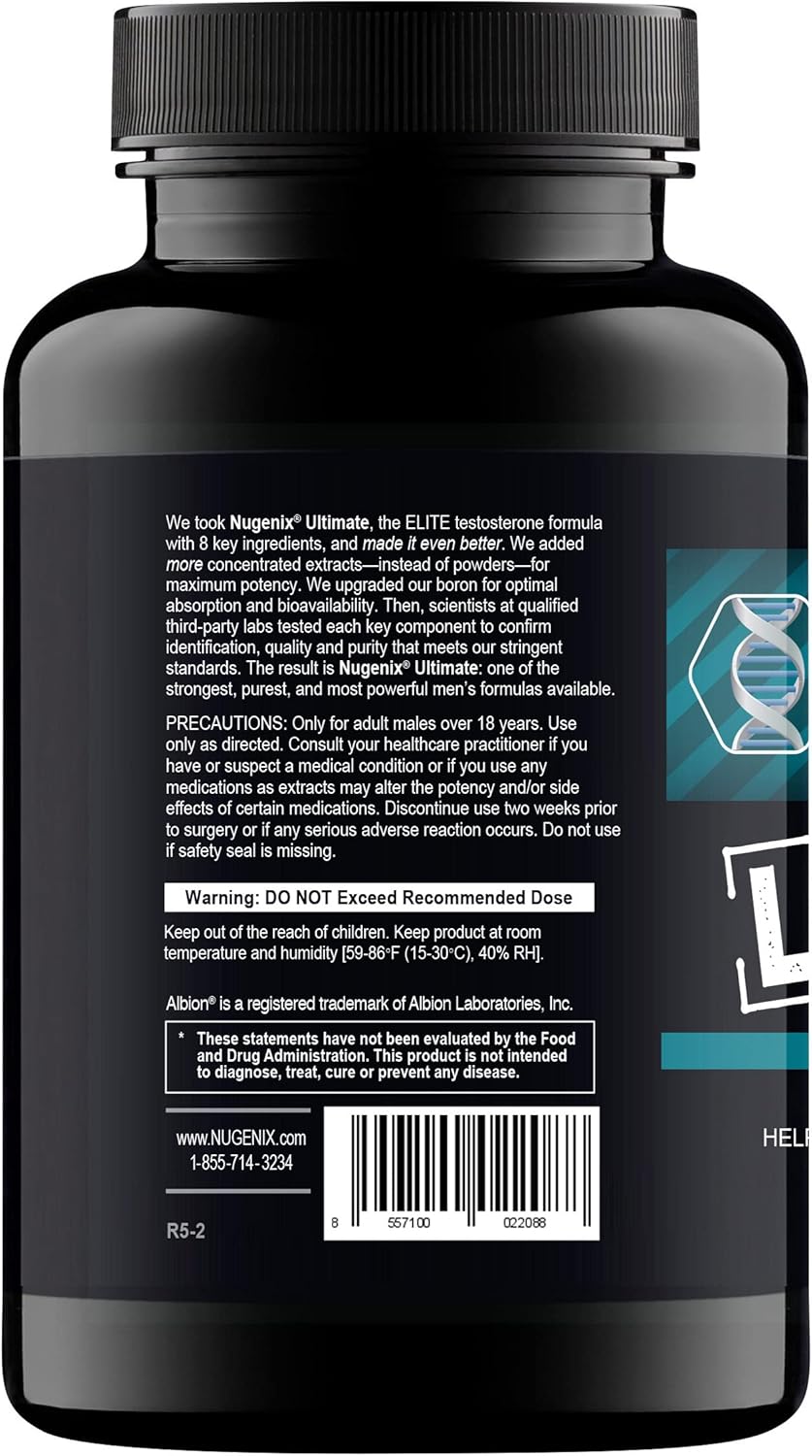 Nugenix Ultimate Free Strength & Stamina Enhancer - 240 Capsules for Men's Health and Performance
