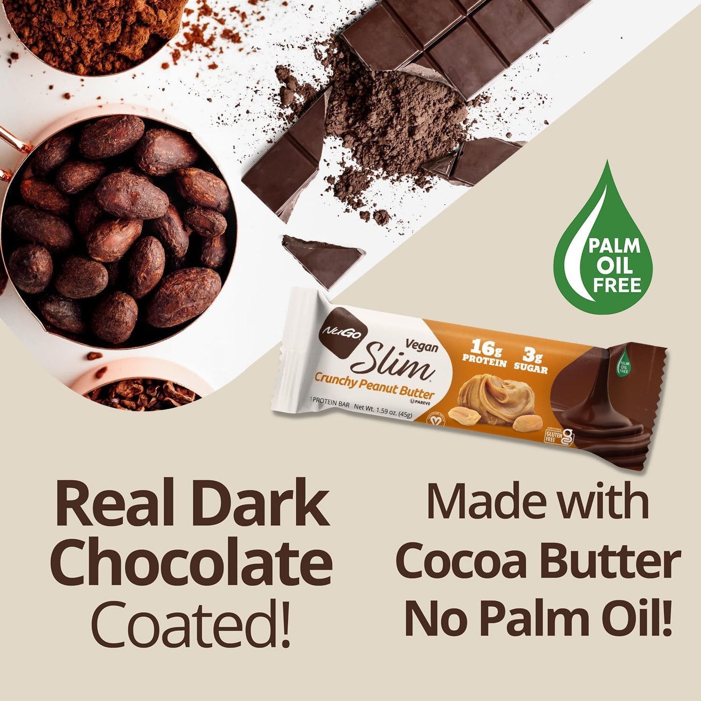 NuGo Slim Dark Chocolate Roasted Peanut Bars - High Protein, Low Sugar, Keto Friendly, 12 Pack