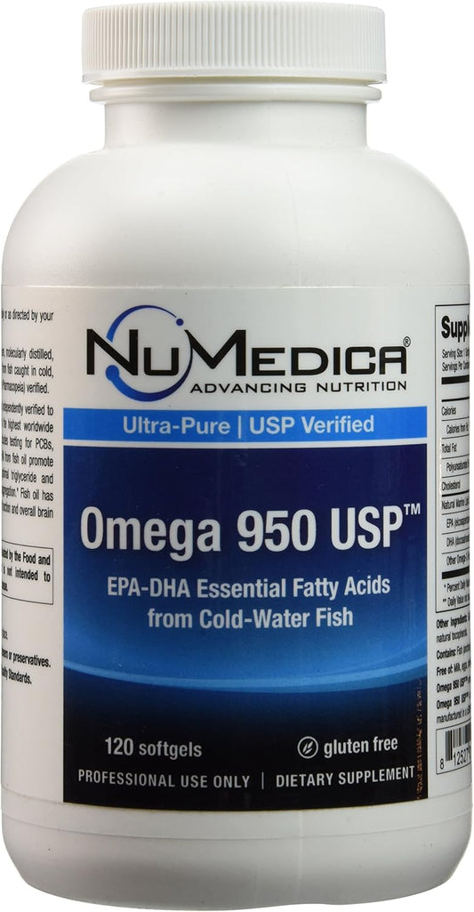 Numedica Omega 950 Softgels - 120 Count Omega-3 Supplement for Heart Health and Joint Support