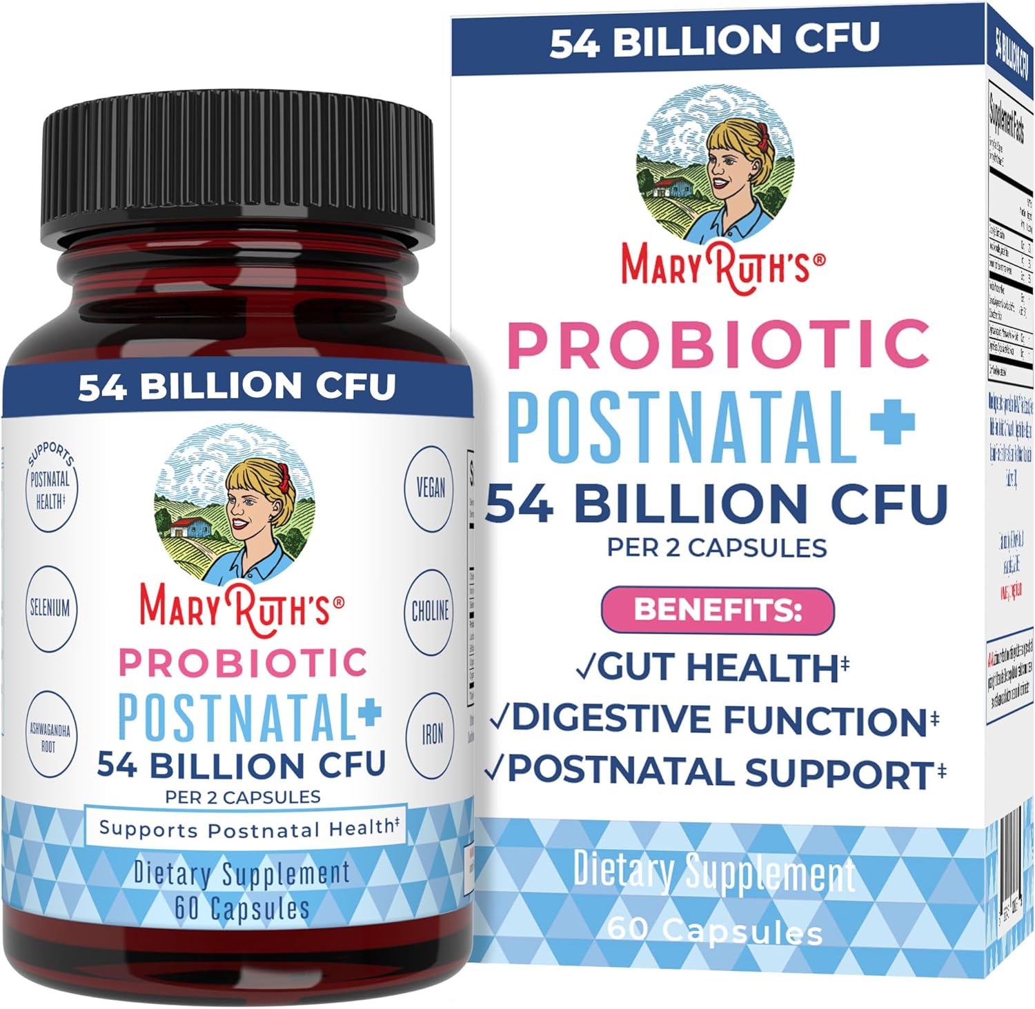 Nursing Probiotic Capsules for Breastfeeding Women | Postnatal Formula with Vitamins, Minerals, & Antioxidants | 54 Billion CFU | Non-GMO & Vegan | 30 Servings