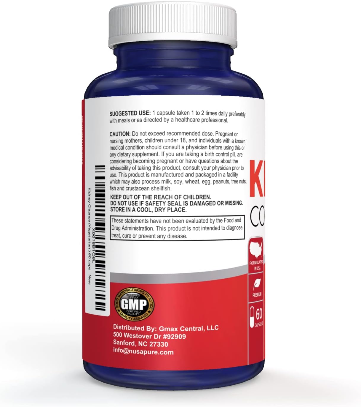 NusaPure Kidney Complex Vegetarian Capsules - 60 Count