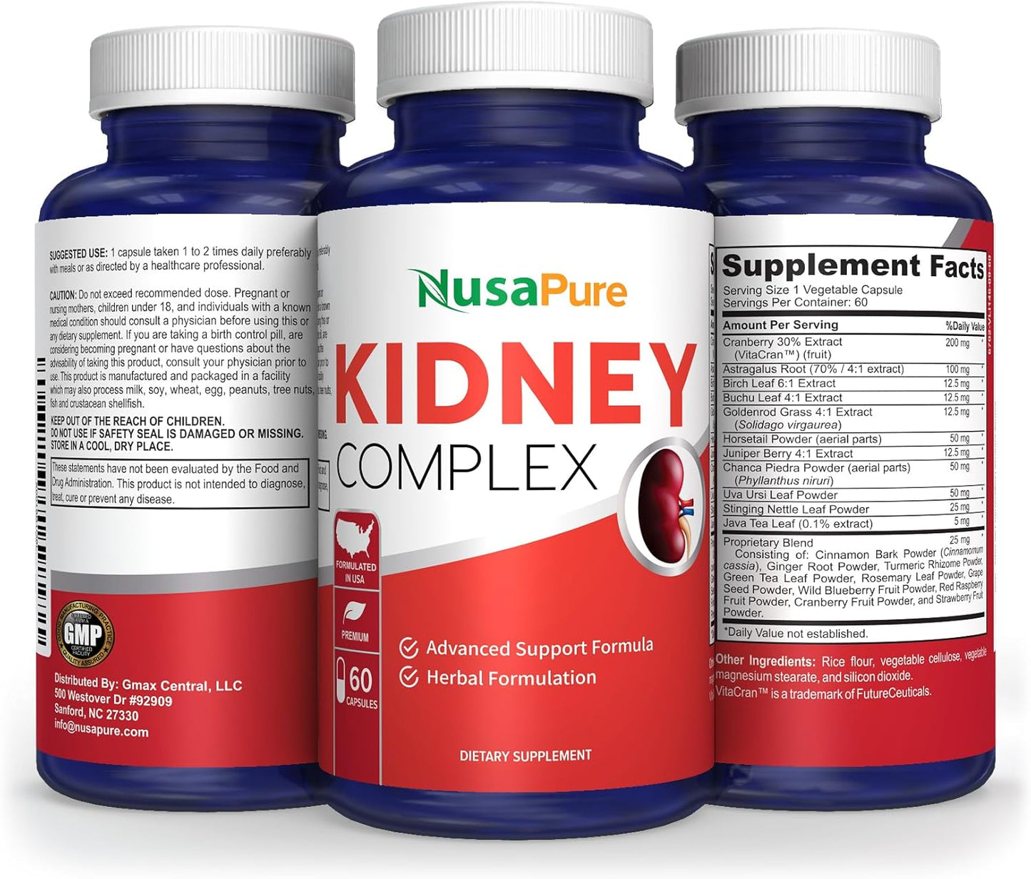NusaPure Kidney Complex Vegetarian Capsules - 60 Count