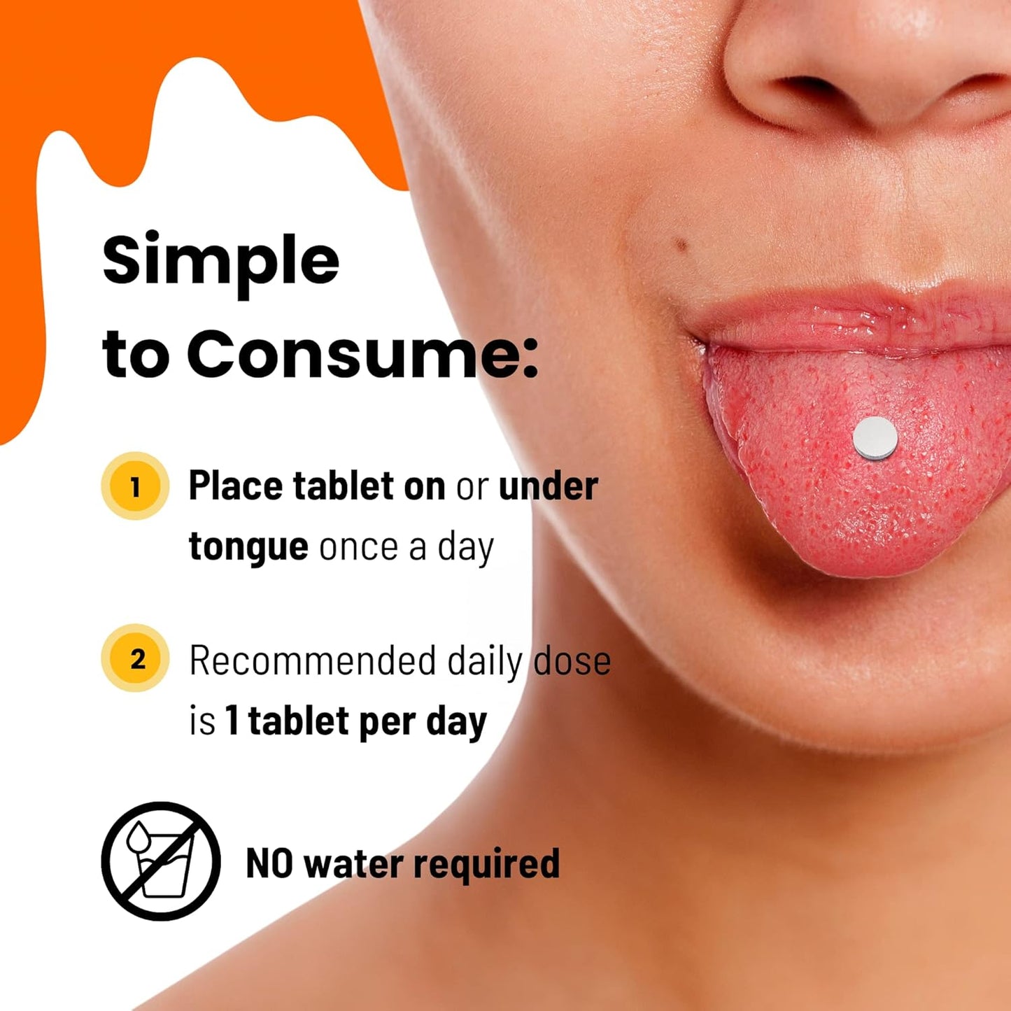 Nutra Meltz 250mg Vitamin C Tablets - Boosts Immune System, Supports Bone Health, Quick Dissolve Orange Flavor - 60 Tablets