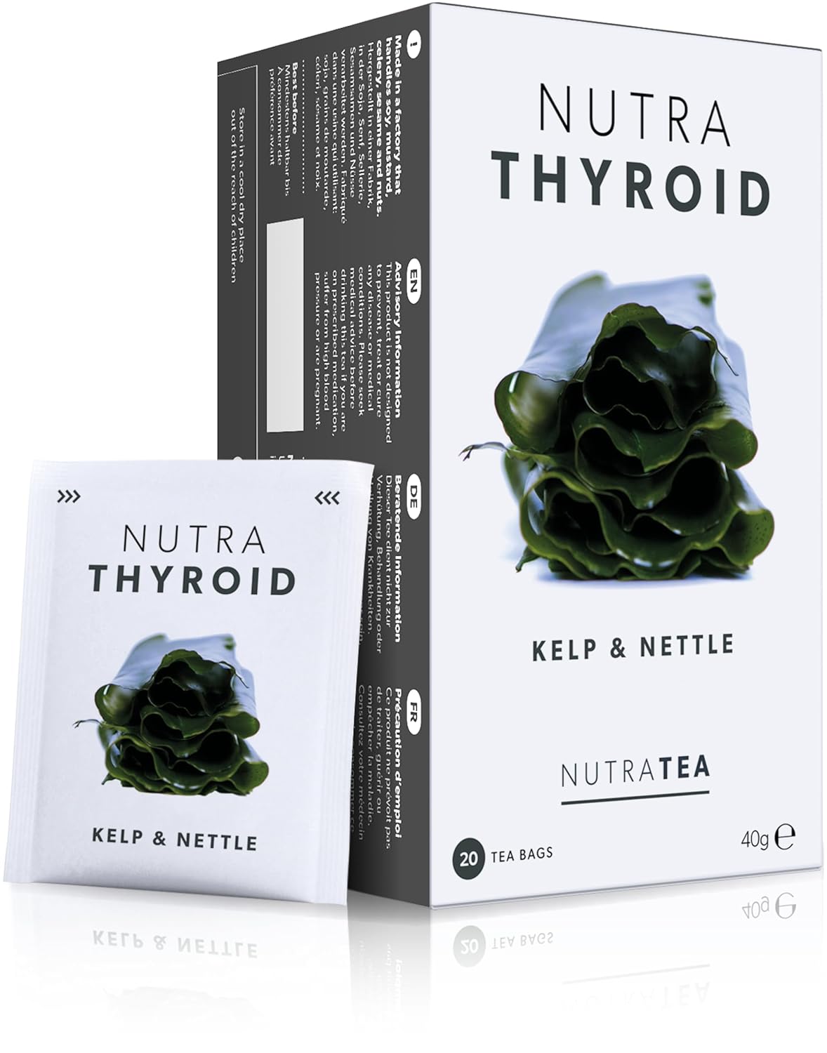 Nutra Tea Thyroid Support Herbal Tea - Boost Metabolism & Thyroid Function - 80 Tea Bags - Nutrathyroid - 2 Pack