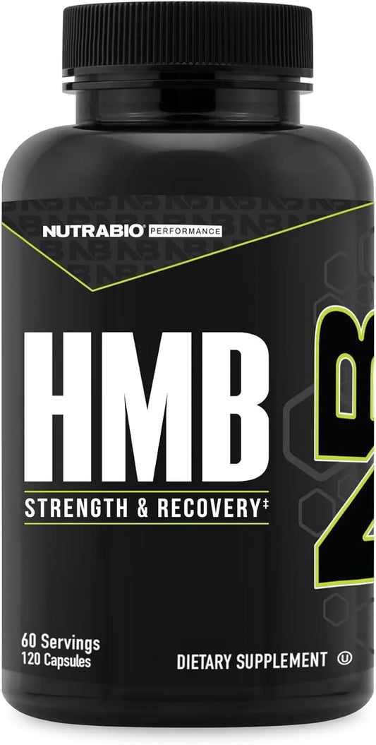 NutraBio HMB 1000mg Supplement - 120 Capsules for Muscle Recovery and Growth