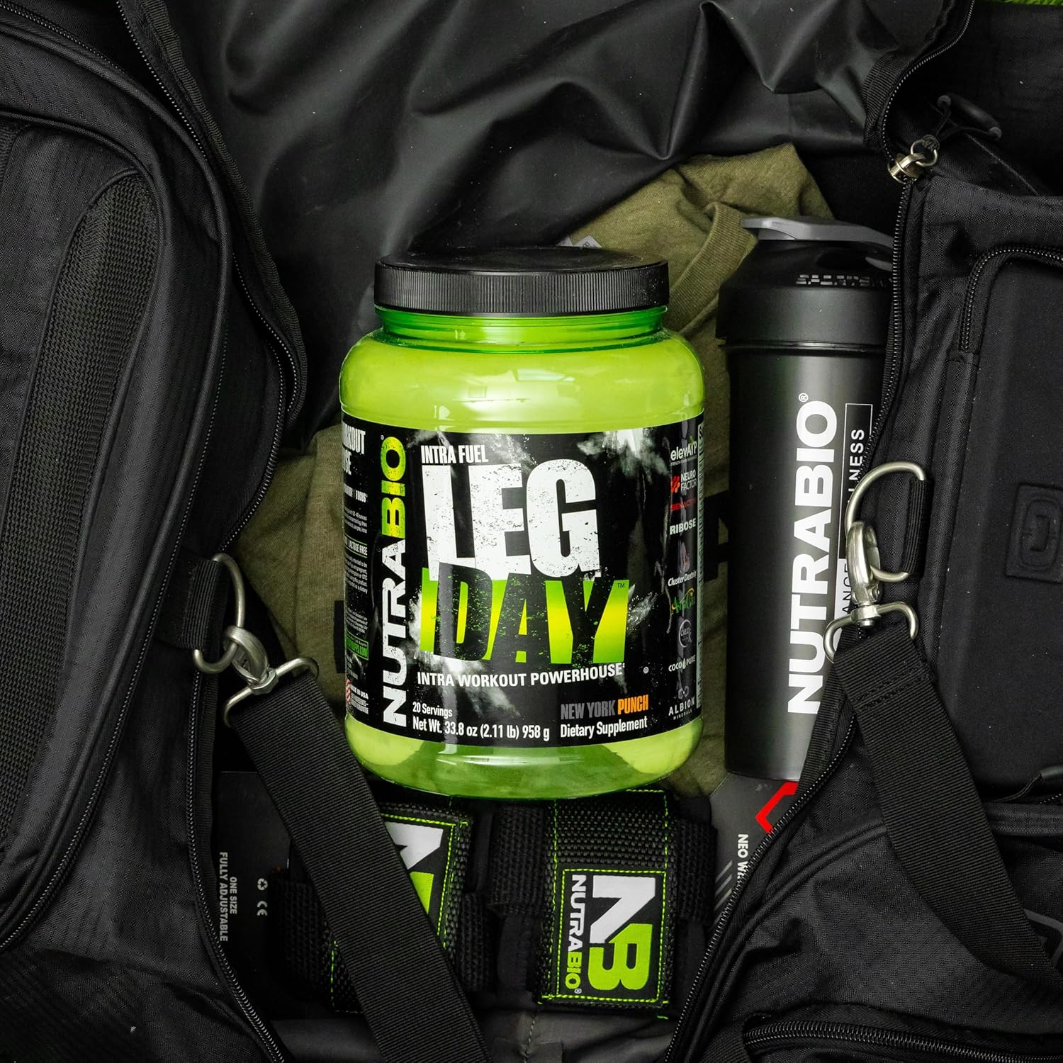 NutraBio Leg Day Intra Carb Supplement - Carbohydrate & Amino Acid Formula with Electrolytes - Recovery & Performance Drink, New York Punch, 20 Servings