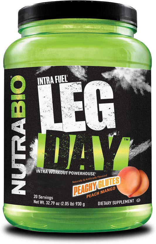 NutraBio Peach Mango Leg Day Intra Carb Supplement with Advanced Carbohydrate Complex and Amino Acid Formula for Recovery and Performance