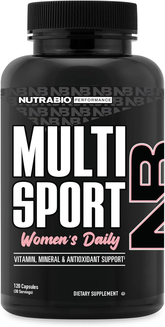 NutraBio Women's Multisport Multivitamin - 33 Vitamins, Minerals, Antioxidants - Peak Athletic Performance & Energy Support - 120 Capsules