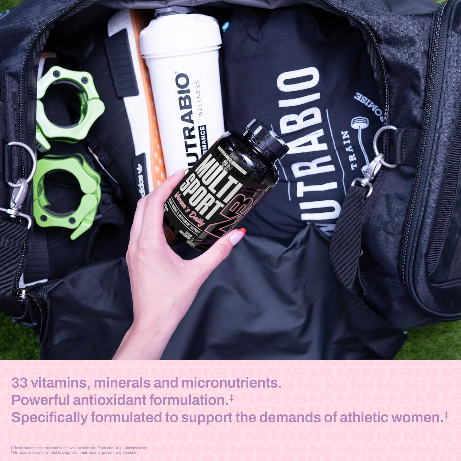 NutraBio Women's Multisport Multivitamin - 33 Vitamins, Minerals, Antioxidants - Peak Athletic Performance & Energy Support - 120 Capsules