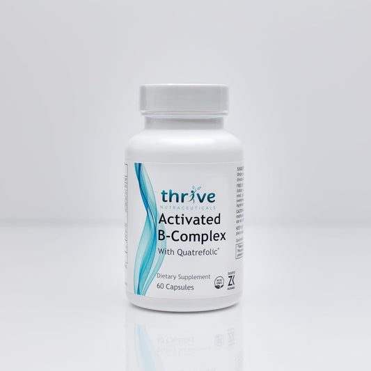 Nutraceuticals Activated B-Complex with Quatrefolic - 60 Non-GMO Capsules - Kosher Dietary Supplement for Energy & Cognitive Function - Gluten & Yeast Free