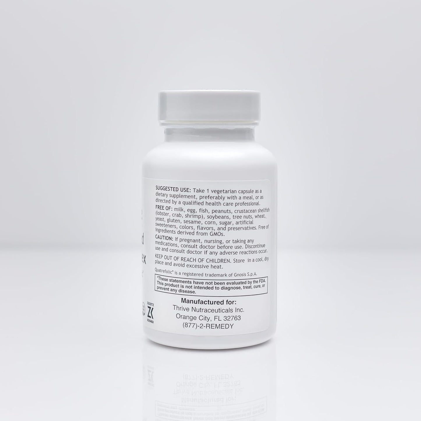 Nutraceuticals Activated B-Complex with Quatrefolic - 60 Non-GMO Capsules - Kosher Dietary Supplement for Energy & Cognitive Function - Gluten & Yeast Free