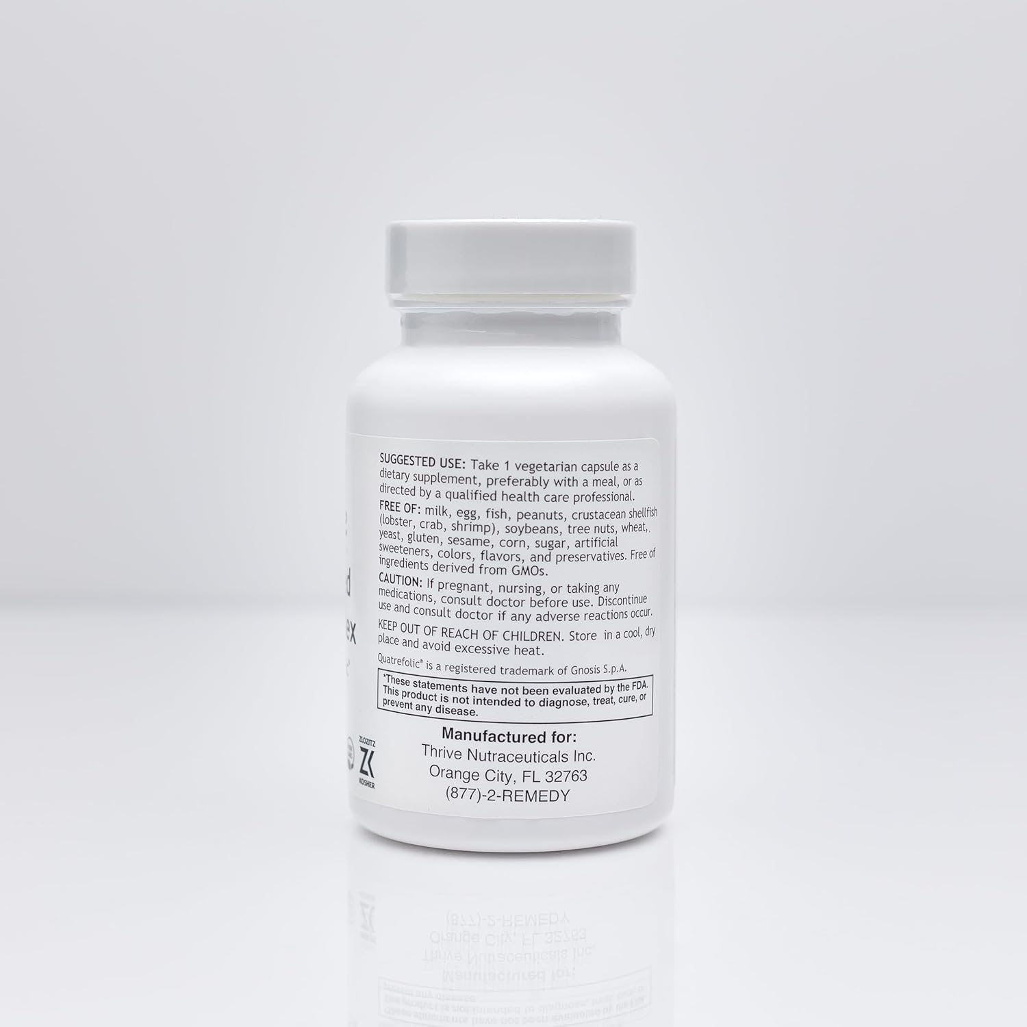 Nutraceuticals Activated B-Complex with Quatrefolic - 60 Non-GMO Capsules - Kosher Dietary Supplement for Energy & Cognitive Function - Gluten & Yeast Free