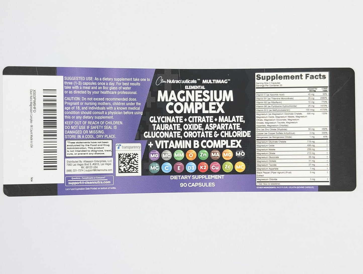 Nutraceuticals Magnesium Complex with Multiple Forms of Magnesium, Zinc, Copper, Manganese, and Vitamin C - 1 Pack