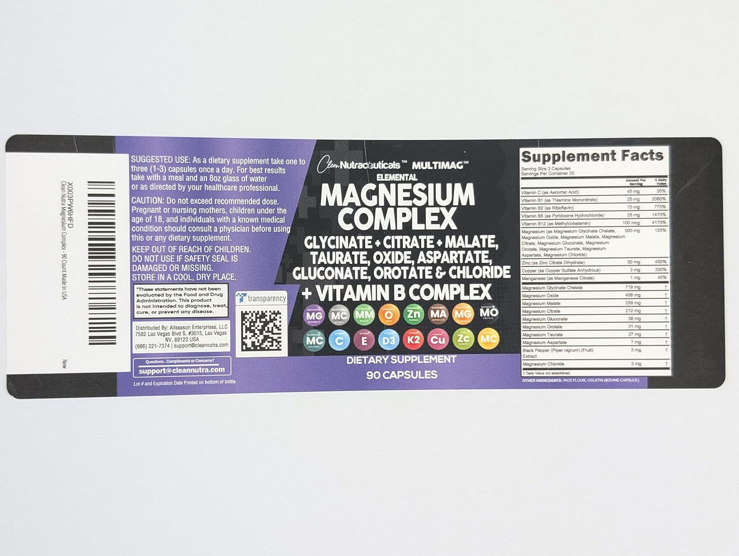 Nutraceuticals Magnesium Complex with Multiple Forms of Magnesium, Zinc, Copper, Manganese, and Vitamin C - 1 Pack