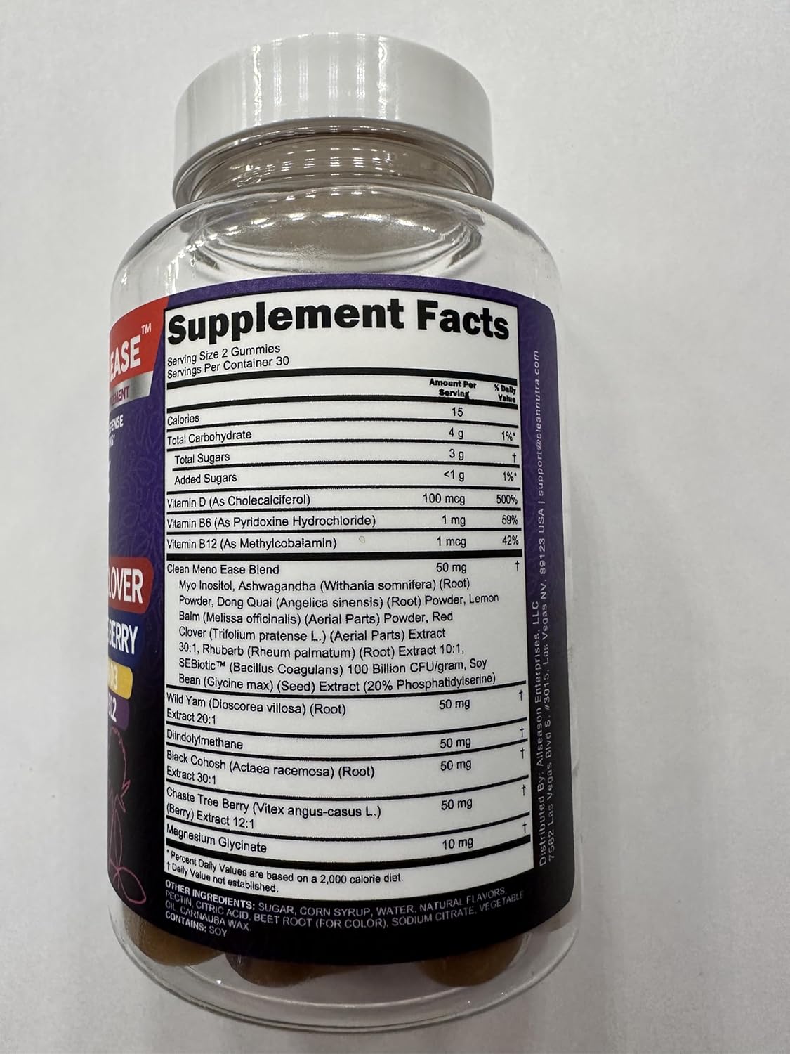 Nutraceuticals Menopause Gummies - Black Cohosh, Wild Yam, Red Clover for Hormone Balance & Relief - Bergamot, Vitamin D3, B12, B6 - Clean Formula