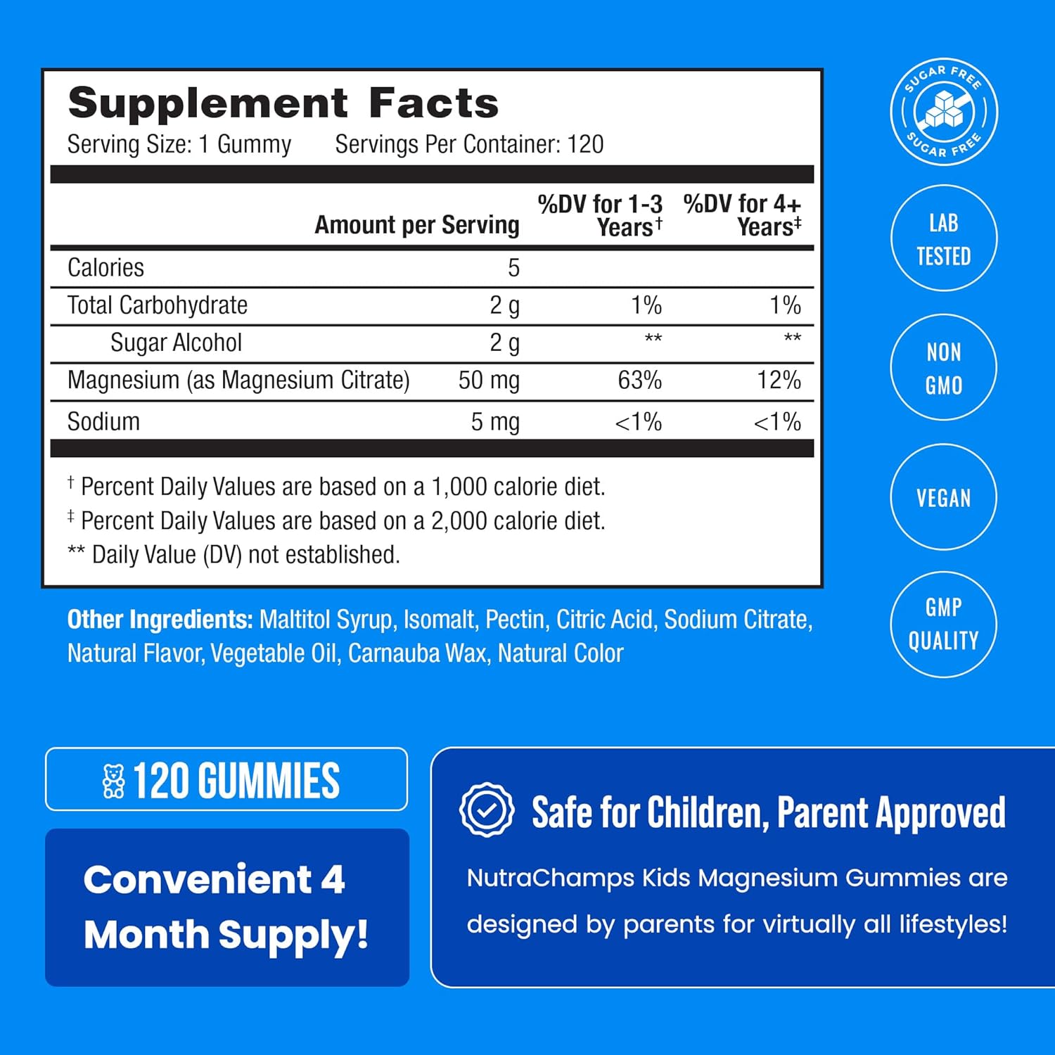 NutraChamps Children's Multivitamin and Magnesium Gummies for Kids