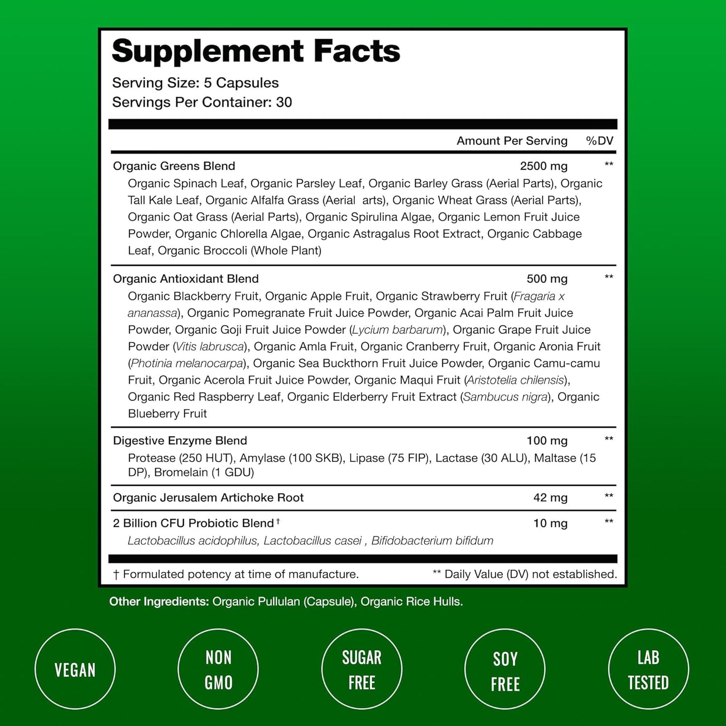 NutraChamps Super Greens Powder and Capsules for an Unflavored Boost of Nutrients