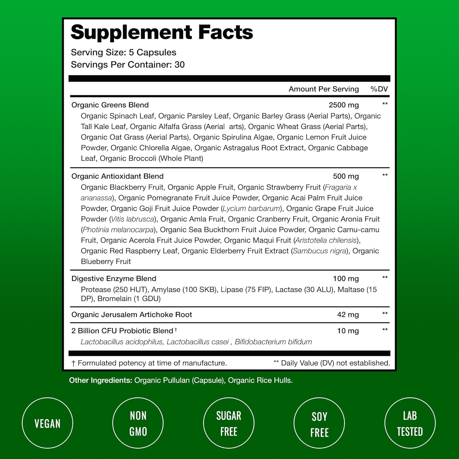 NutraChamps Super Greens Powder and Capsules for an Unflavored Boost of Nutrients