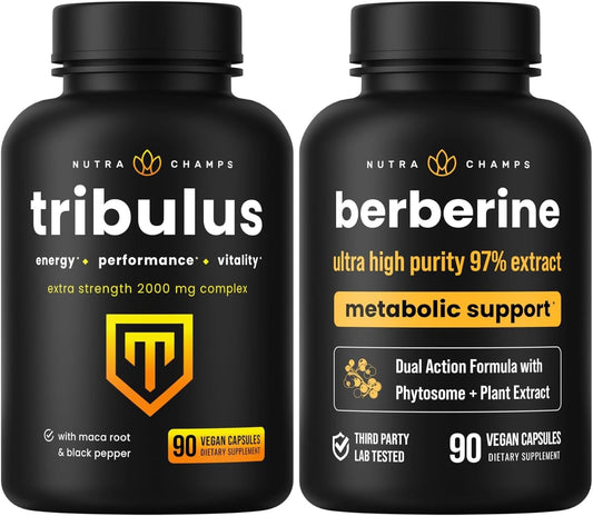 NutraChamps Tribulus & Berberine Duo for Complete Vitality & Metabolic Health