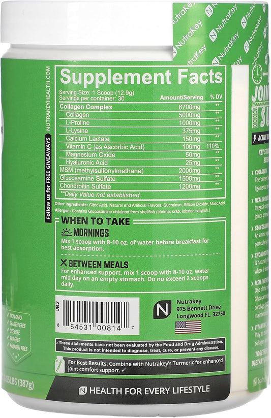 NutraKey Innoflex Joint Supplement with Glucosamine, Chondroitin, MSM, Hyaluronic Acid, and Collagen