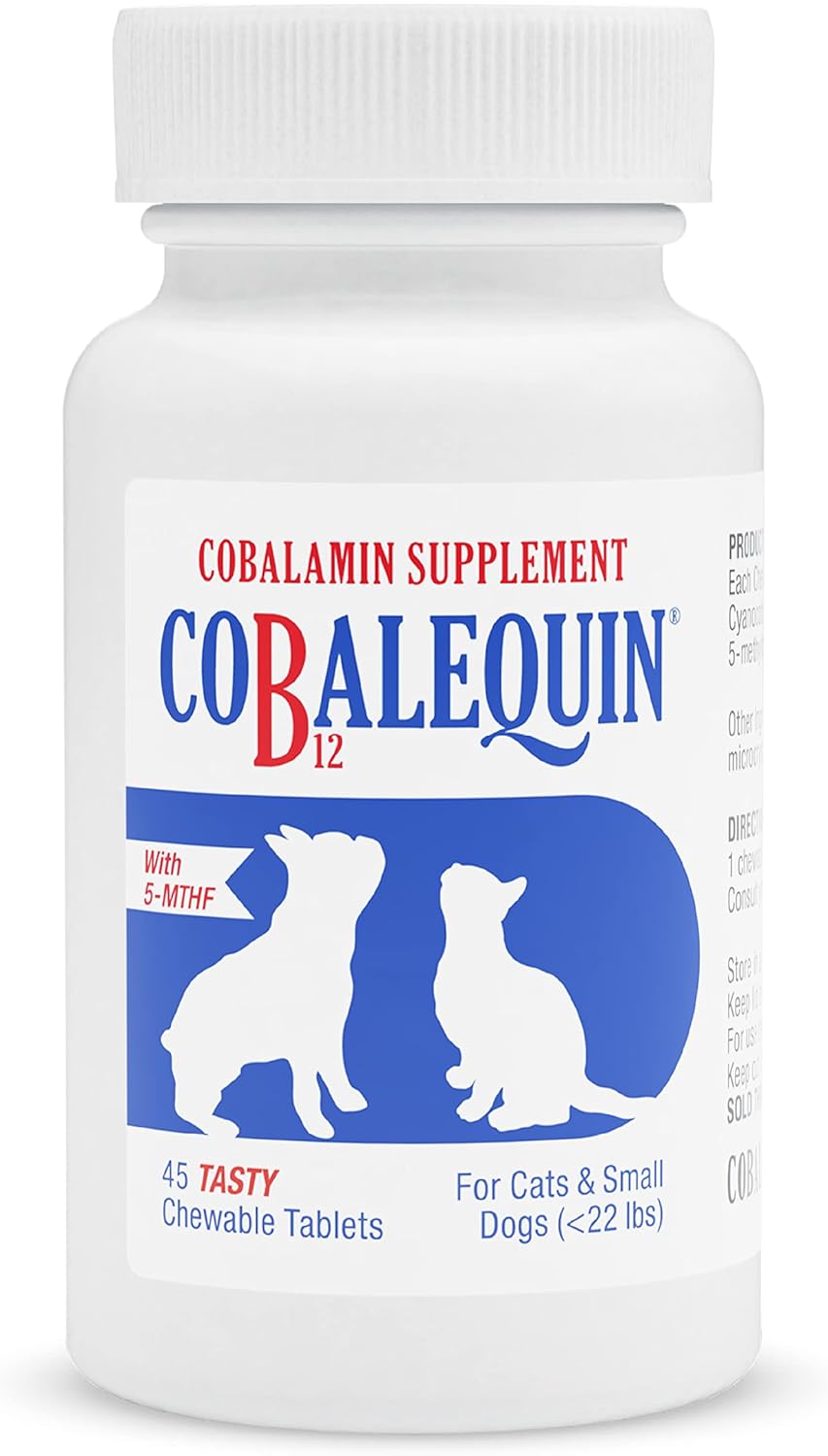 Nutramax Cobalequin B12 Supplement for Cats and Small Dogs - 45 Count Pack