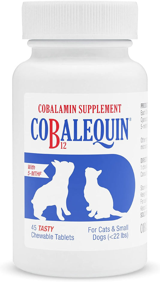 Nutramax Cobalequin B12 Supplement for Cats and Small Dogs - 45 Count Pack