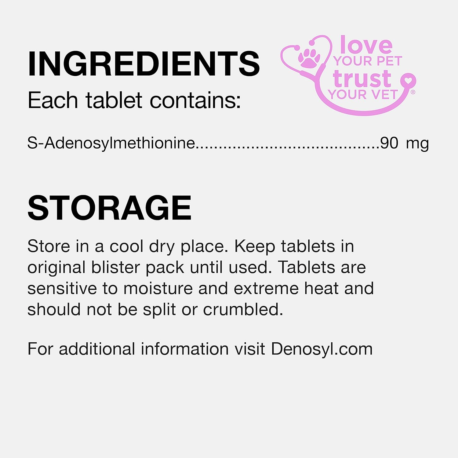 Nutramax Denosyl Liver and Brain Health Supplement for Small Dogs and Cats, 30 Tablets