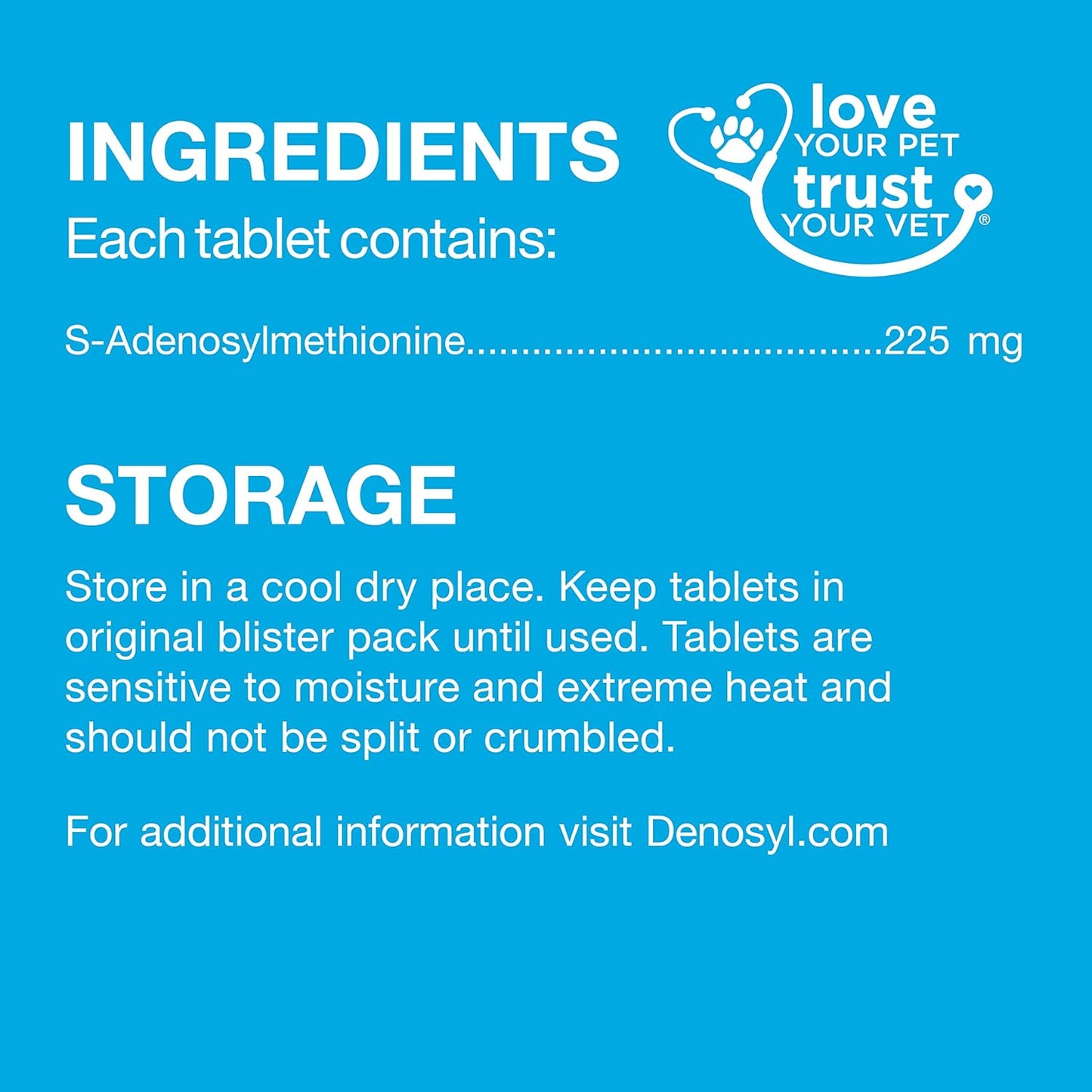 Nutramax Denosyl Liver and Brain Health Supplement for Medium Dogs - 30 Tablets, SAMe Formula