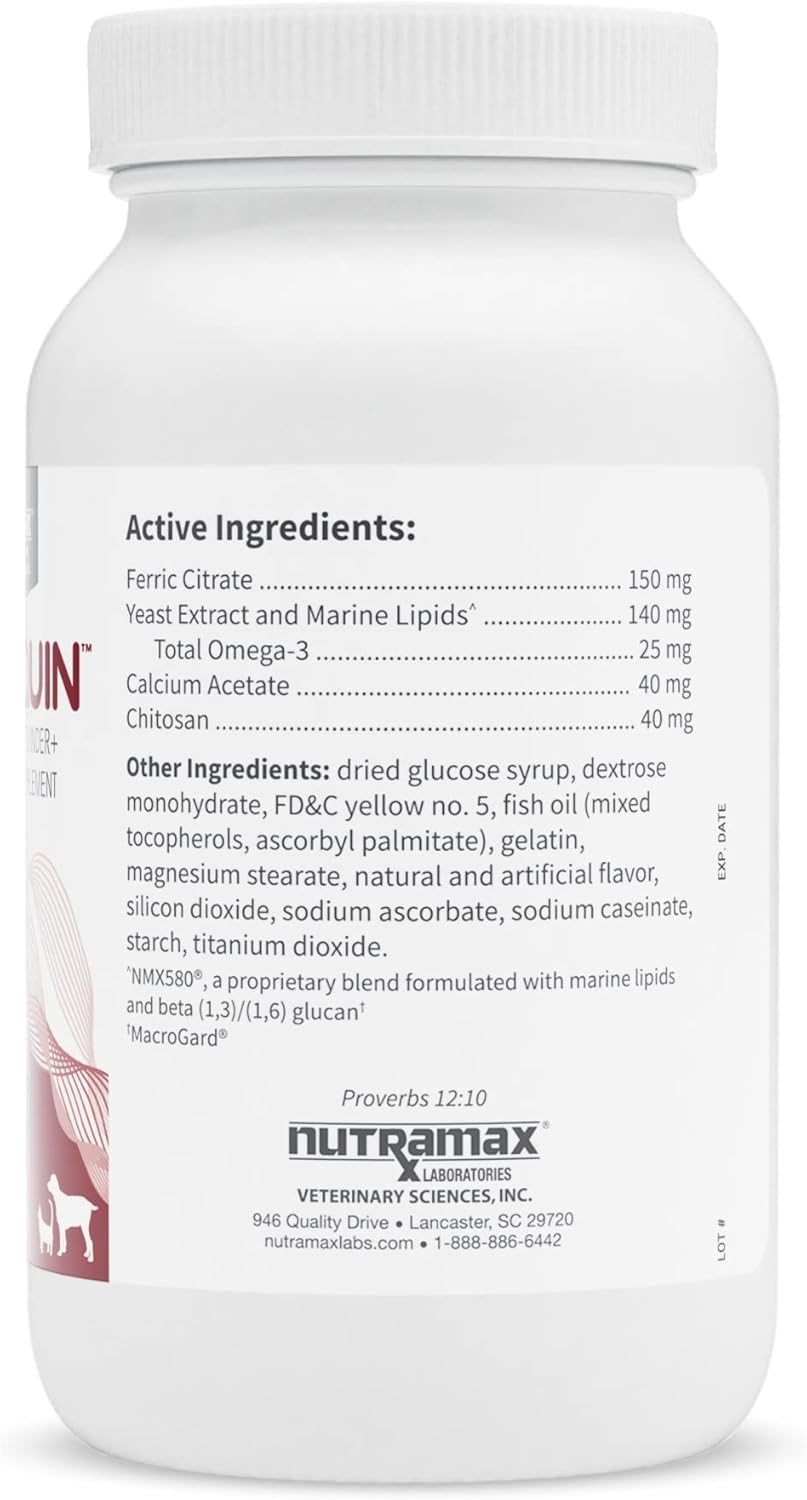 Nutramax Laboratories NARAQUIN™ Phosphate Binder & Renal Support Supplement for Pets, 60 Count