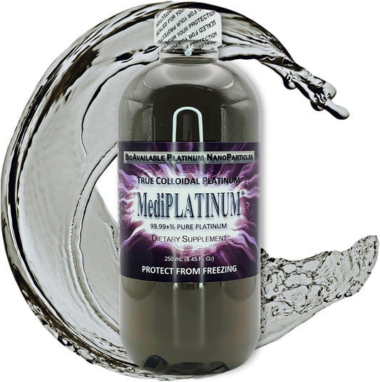 Nutraneering MediPLATINUM True Colloidal Platinum Dietary Supplement - 250 mL Clear BPA-Free Bottle