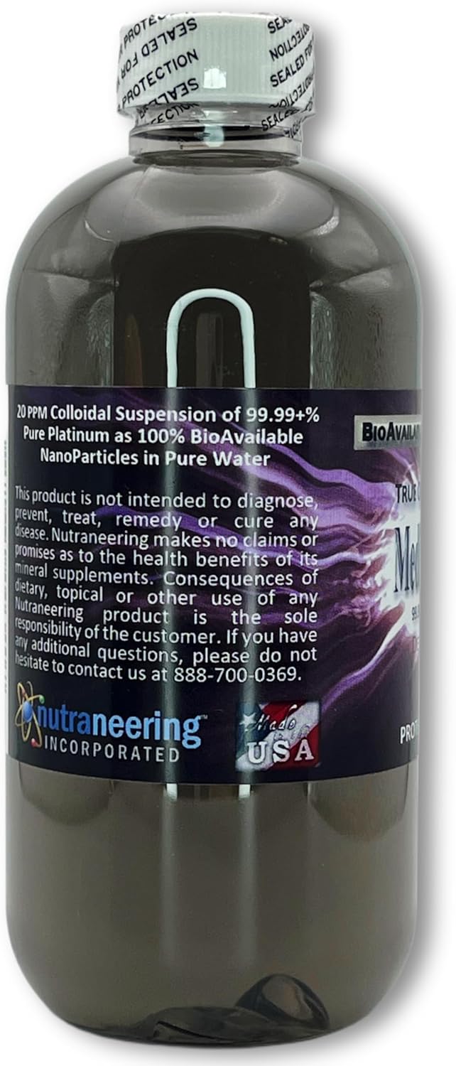 Nutraneering MediPLATINUM True Colloidal Platinum Dietary Supplement - 250 mL Clear BPA-Free Bottle