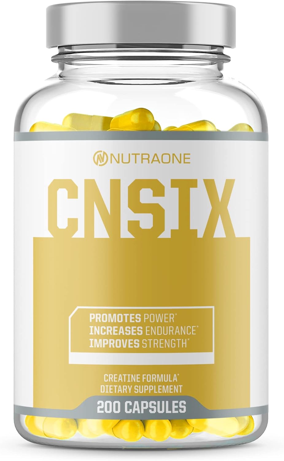 NutraOne CNSix Creatine HCL Capsules for Lean Muscle Building - 600mg (200 Capsules)