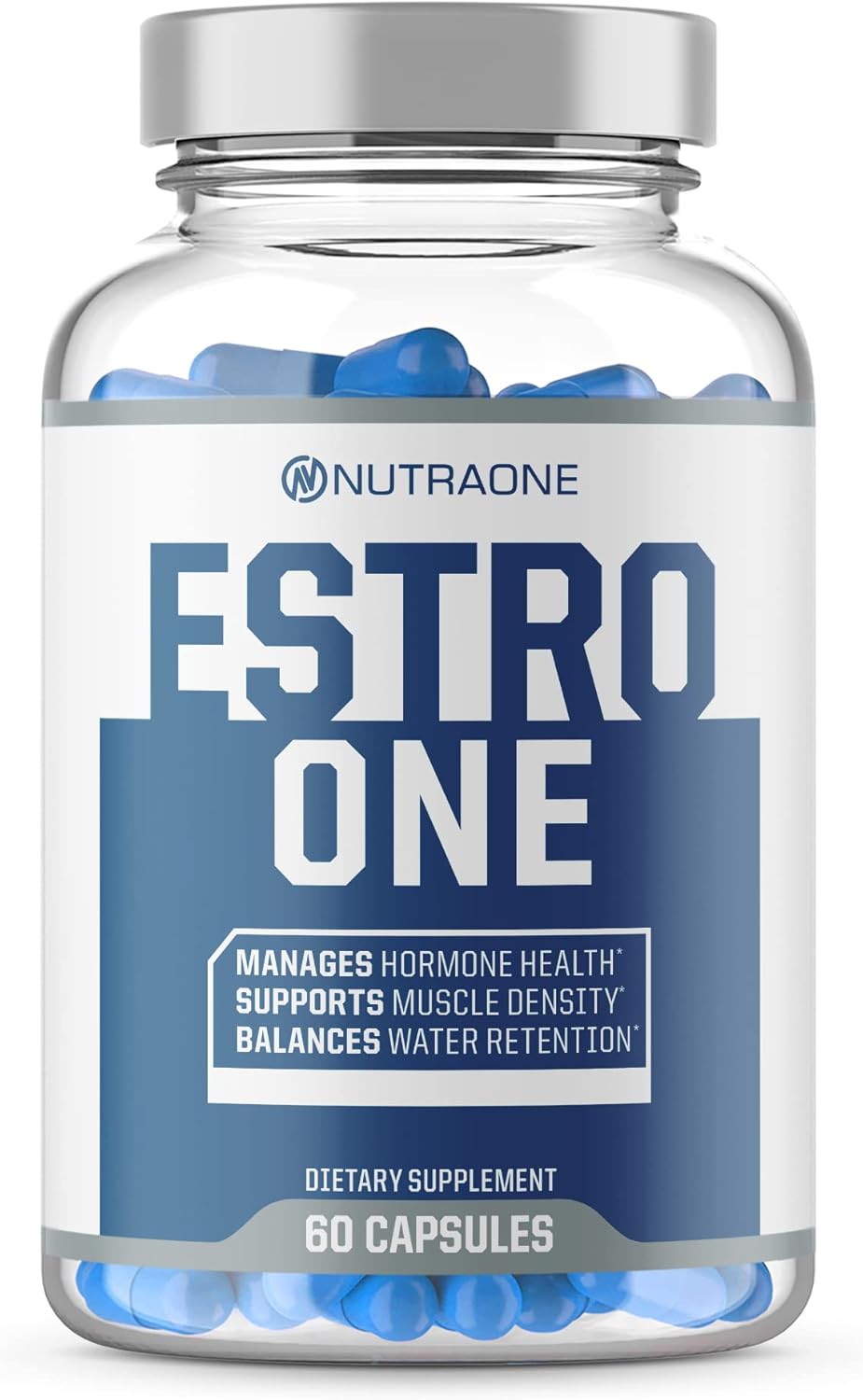 NutraOne EstroOne Hormone Support Capsules for Men - Natural Strength, Mood, and Drive Supplement