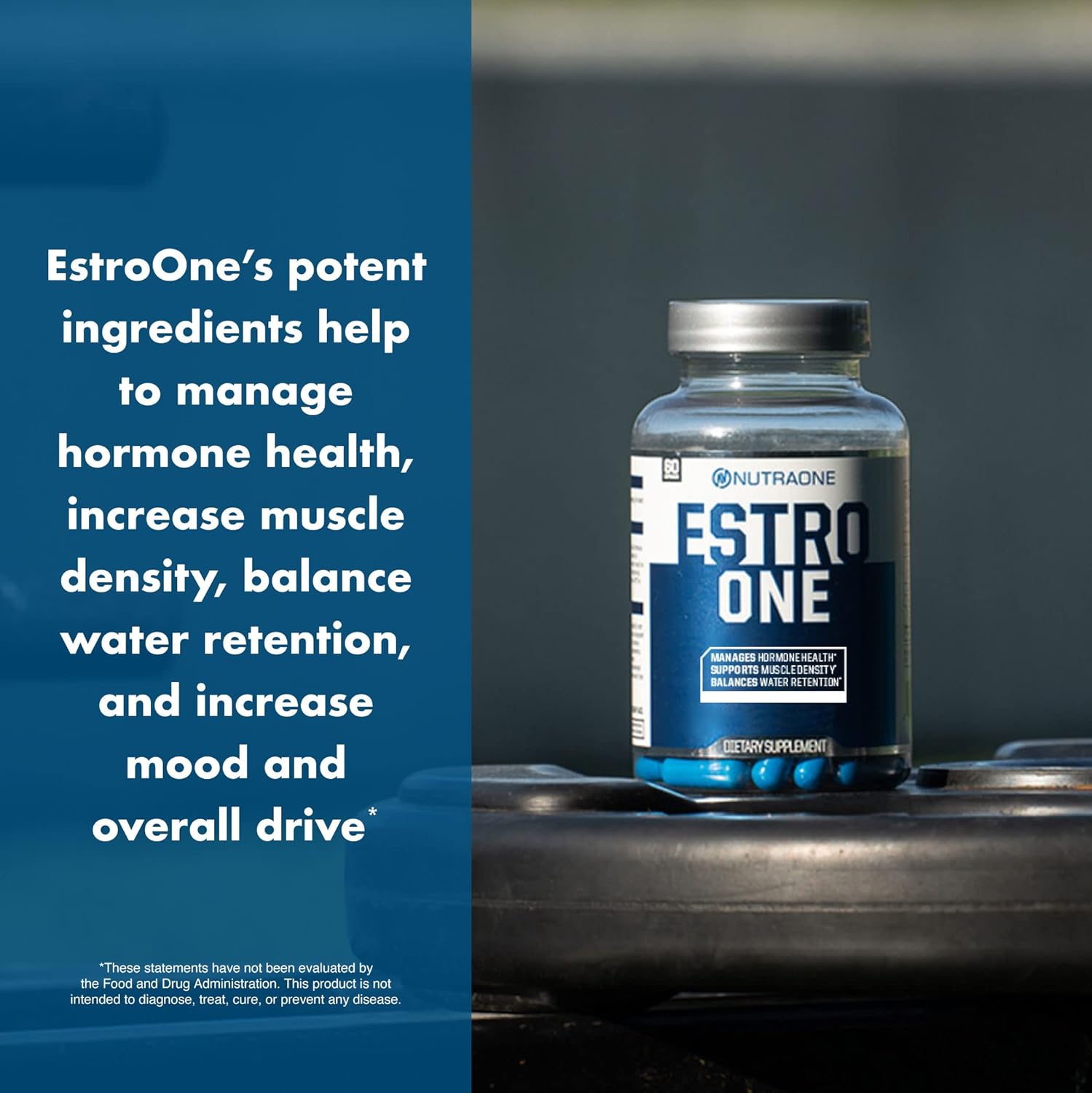 NutraOne EstroOne Hormone Support Capsules for Men - Natural Strength, Mood, and Drive Supplement