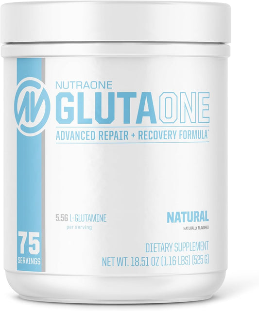 NutraOne GlutaOne L-Glutamine Powder - Ultimate Post-Workout Recovery (75 Servings)