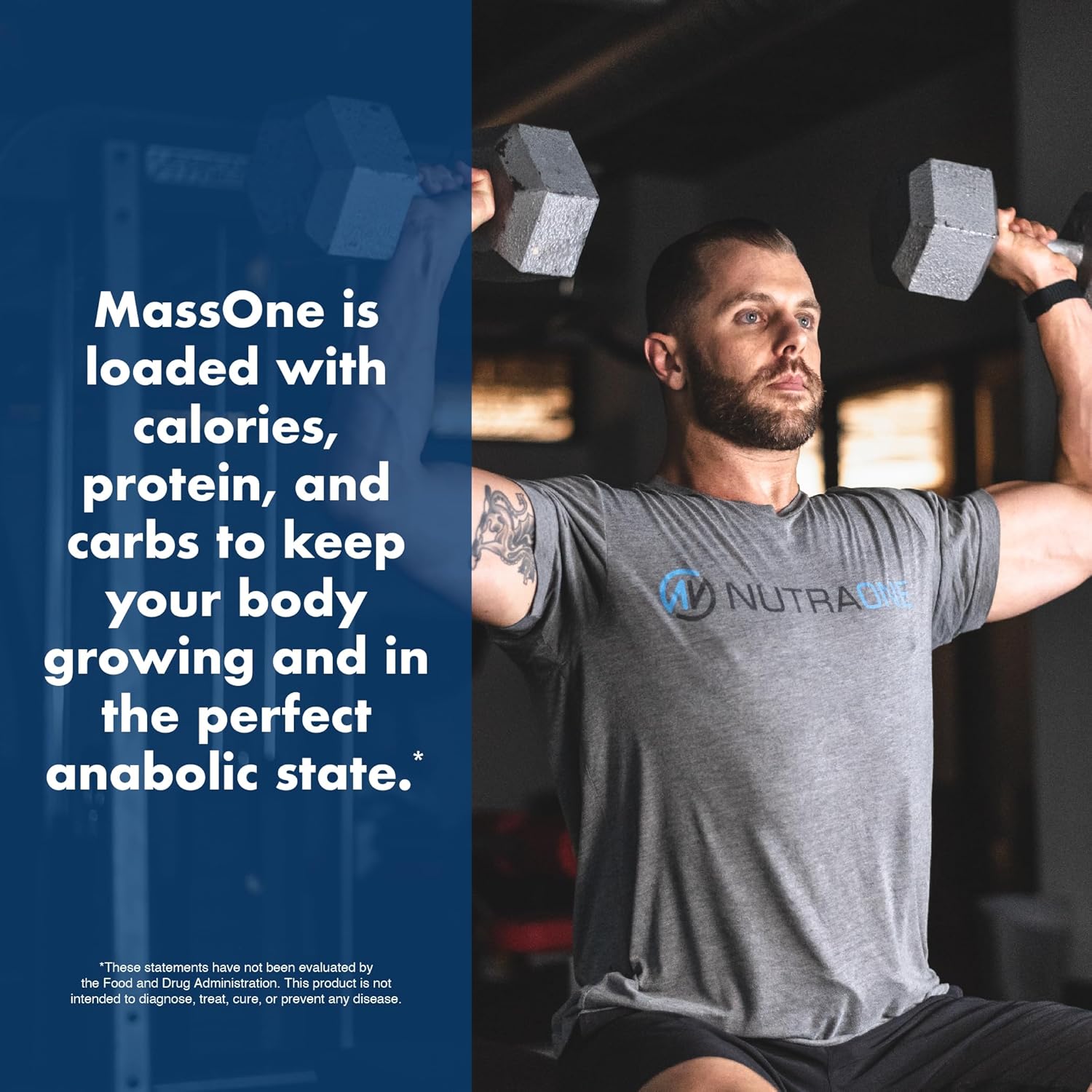 NutraOne Mass Gainer Protein Powder - Gourmet Chocolate Flavor, 7 lbs - Gain Weight & Meal Replacement