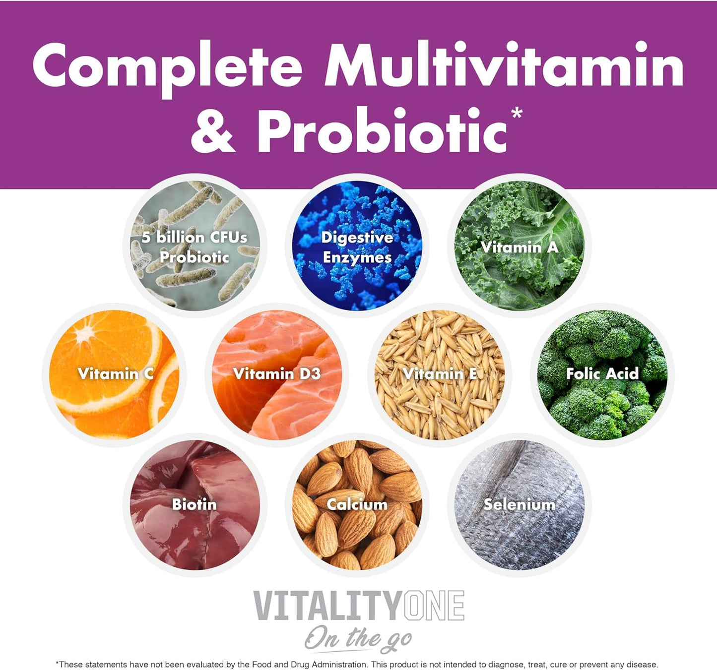 NutraOne VitalityOne On The Go Multivitamin with Probiotics and Enzymes - Orange Cream Flavor - 30 Servings