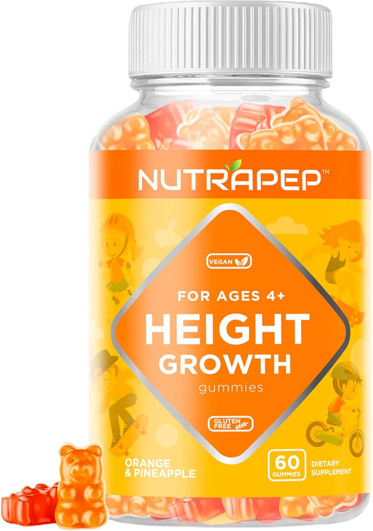 NutraPep Kids Height Growth Gummies - Natural Height Increaser with Calcium, Vitamin D3, Zinc, and Amino Acids for Boys and Girls
