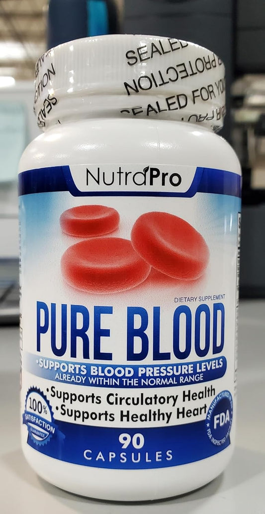 NutraPro Blood Pressure Support Capsules with Hawthorn - Natural Anti-Hypertension Formula for Healthy Heart and Cholesterol - 90 Pills.