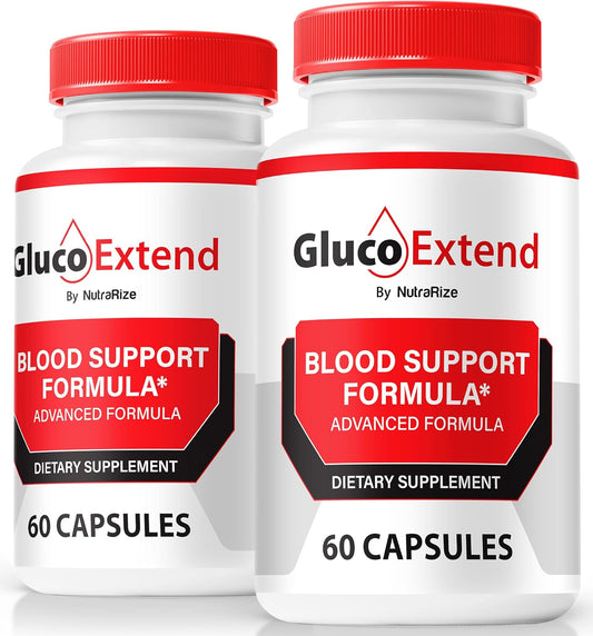 NutraRize Gluco Extend Capsules - 2 Pack, Premium Blood Vessel Cleaner for Lasting Energy and Circulation Support - 120 Capsules