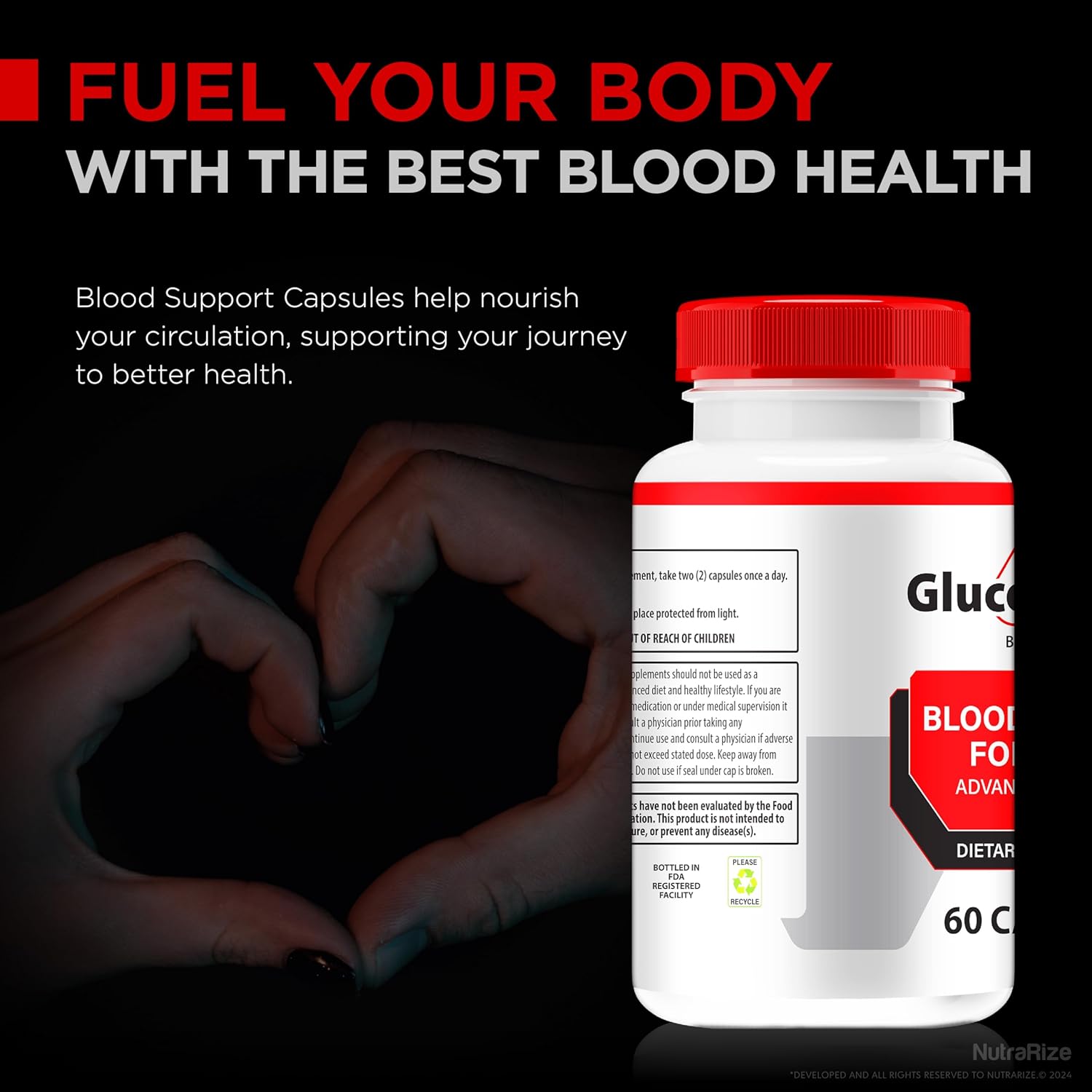 NutraRize Gluco Extend Capsules - 2 Pack, Premium Blood Vessel Cleaner for Lasting Energy and Circulation Support - 120 Capsules