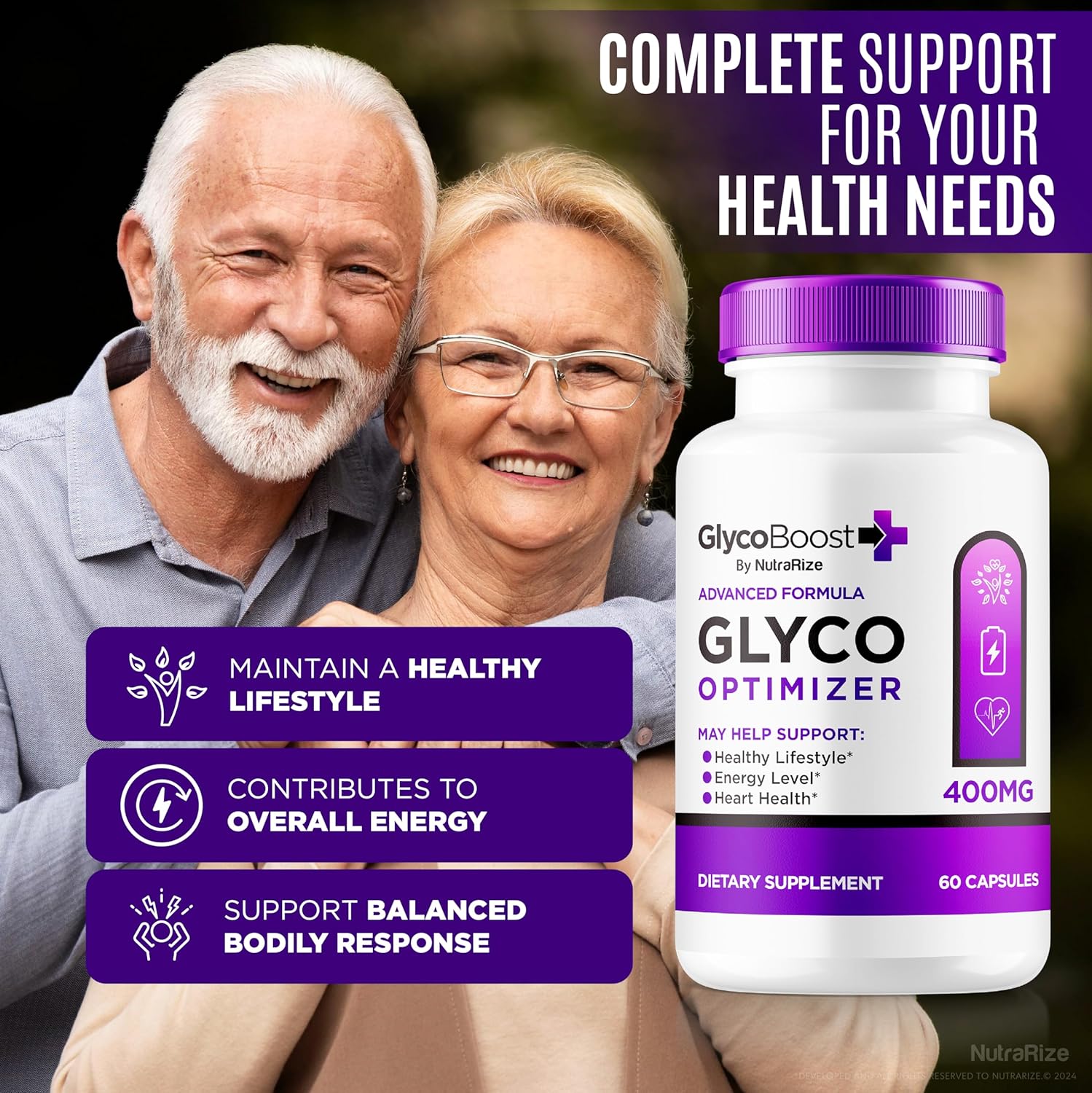 NutraRize GlycoBoost - Natural Blood Support Formula for Healthy Levels - 60 Capsules